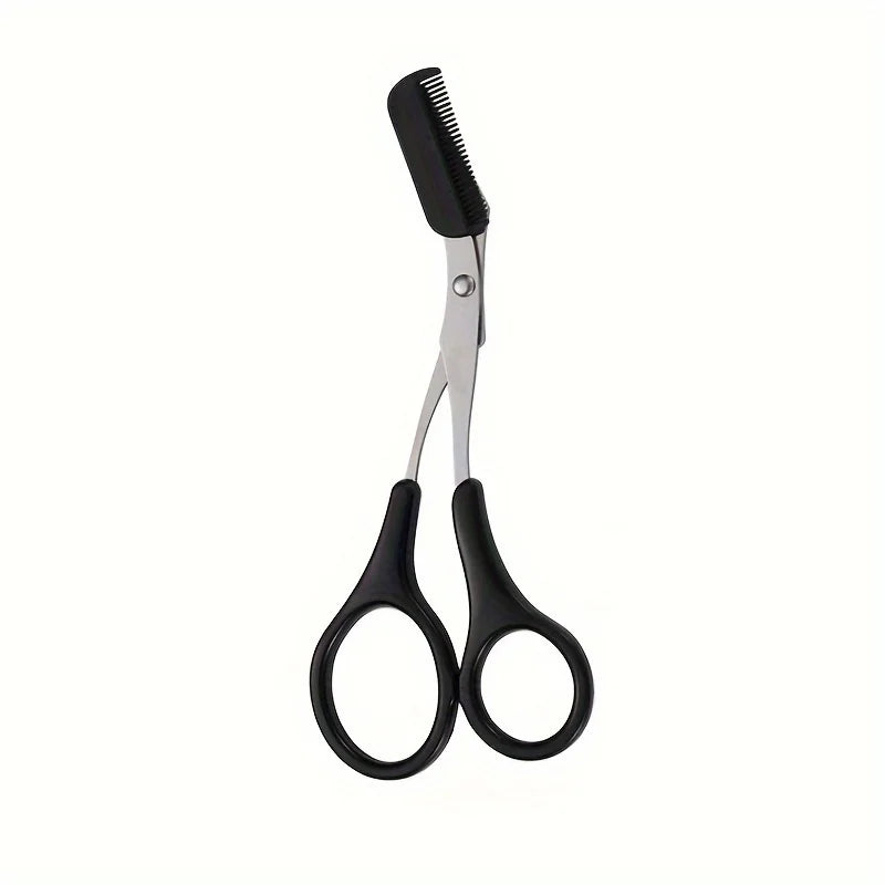 ✂️ Ciseaux à sourcils intégrés en acier inoxydable + 1 rasoir à sourcils en croissant