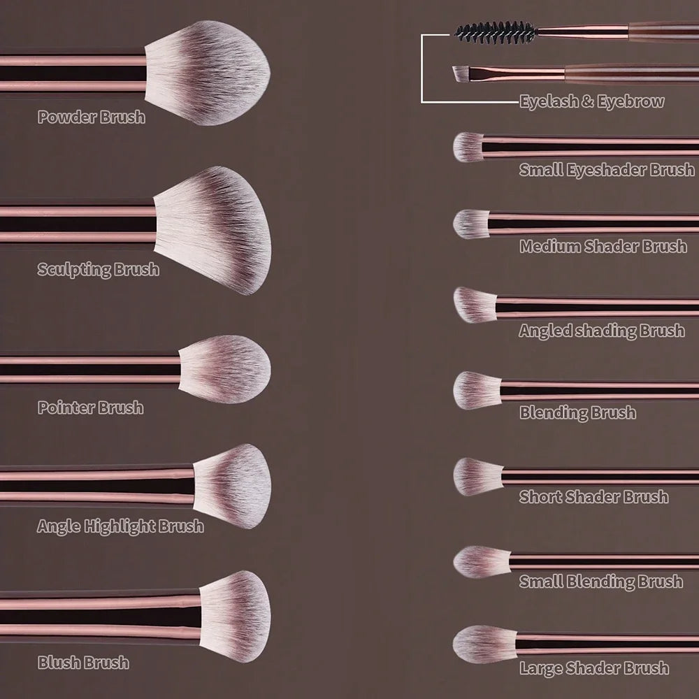 🖌️ Ensemble de pinceaux de maquillage à poils doux 13PcS