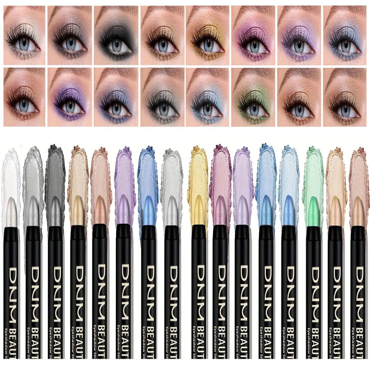 🌈 16 Couleurs Eyeliner, Couleur Glitter Imperméable