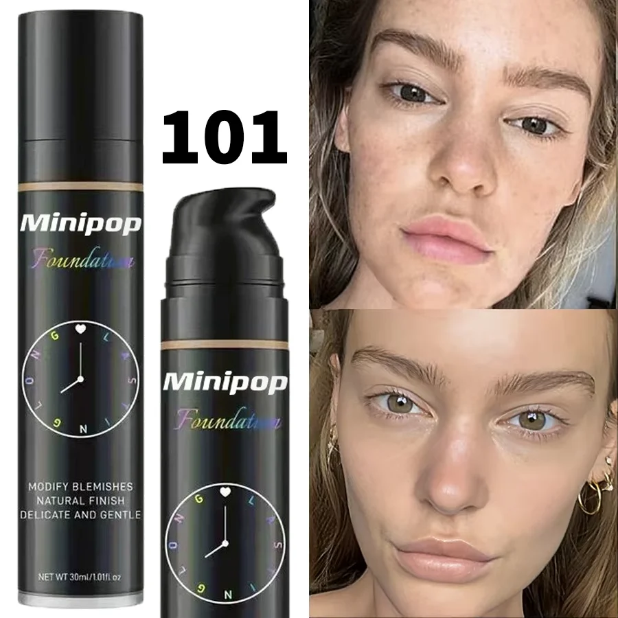 🌿 Ensemble de fond de teint liquide 8 couleurs waterproof