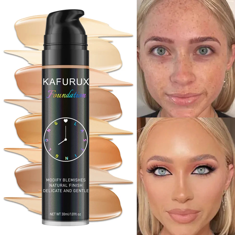 🌿 Ensemble de fond de teint liquide 8 couleurs waterproof
