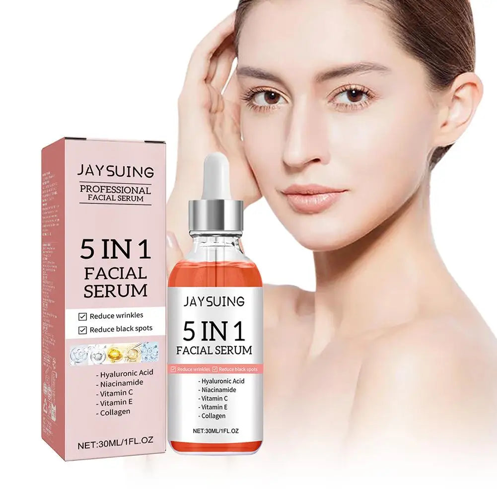 ☀️ 5  en 1  Sérum visage raffermissant Éclaircissant et Hydratant Vitamine C
