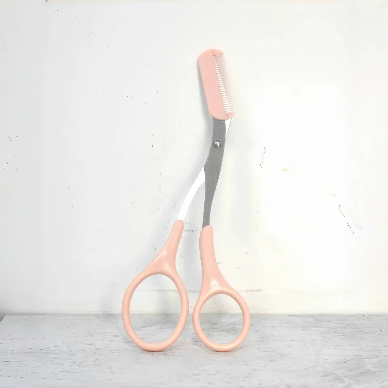 ✂️ Ciseaux à sourcils intégrés en acier inoxydable + 1 rasoir à sourcils en croissant
