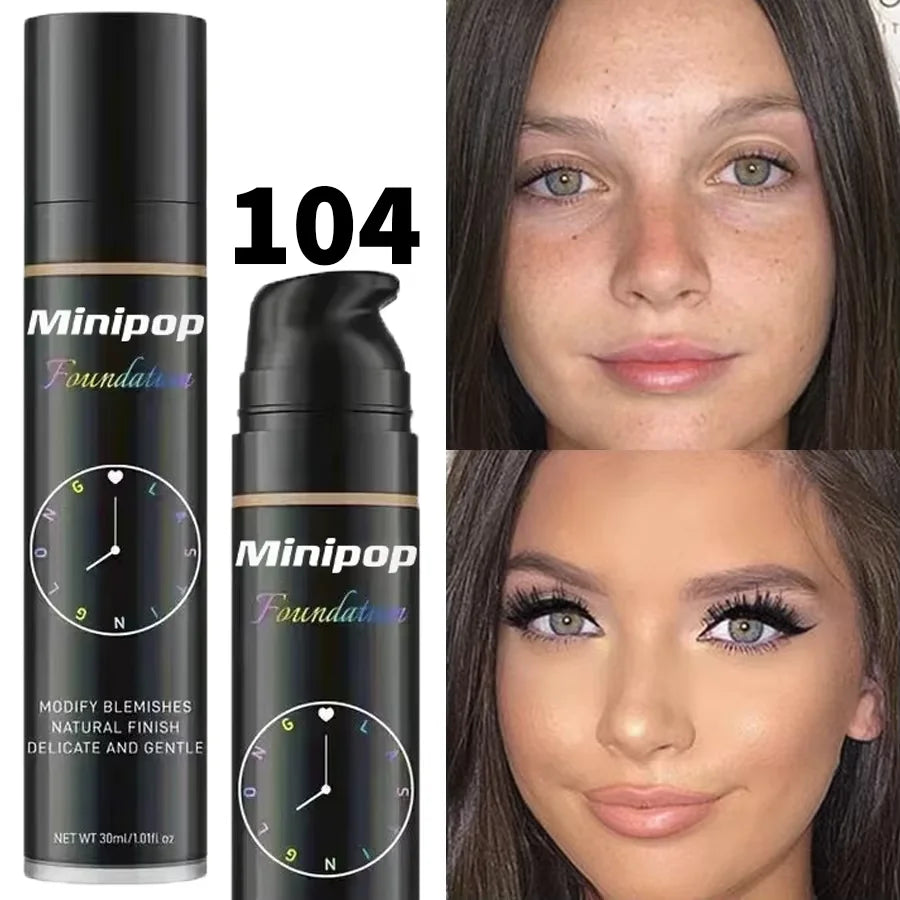 🌿 Ensemble de fond de teint liquide 8 couleurs waterproof