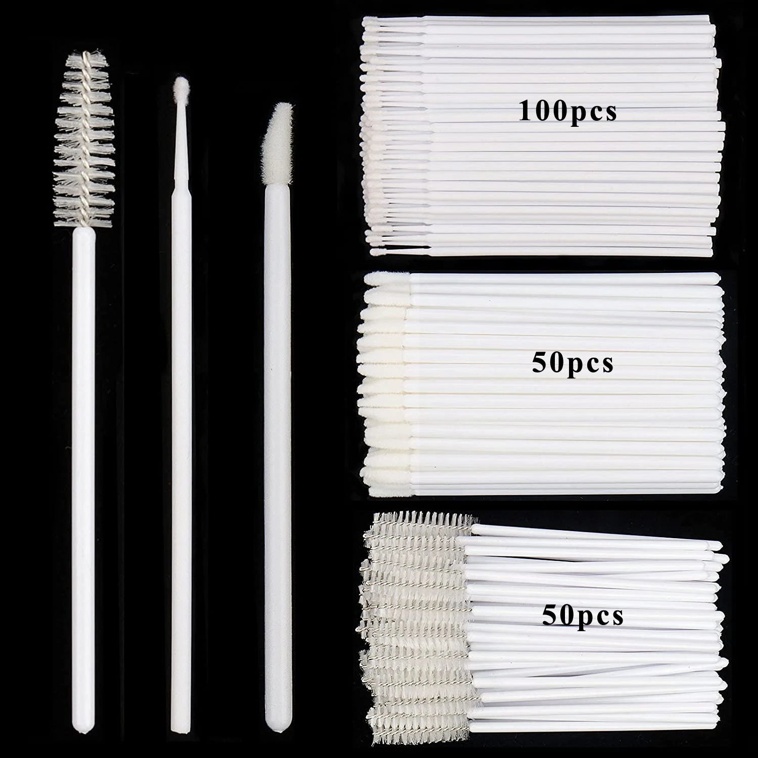 🖌️ Ensemble de 200 pinceaux jetables, baguettes de mascara, pinceaux à lèvres, écouvillon d'applicateur de microbrosse pour extension de cils