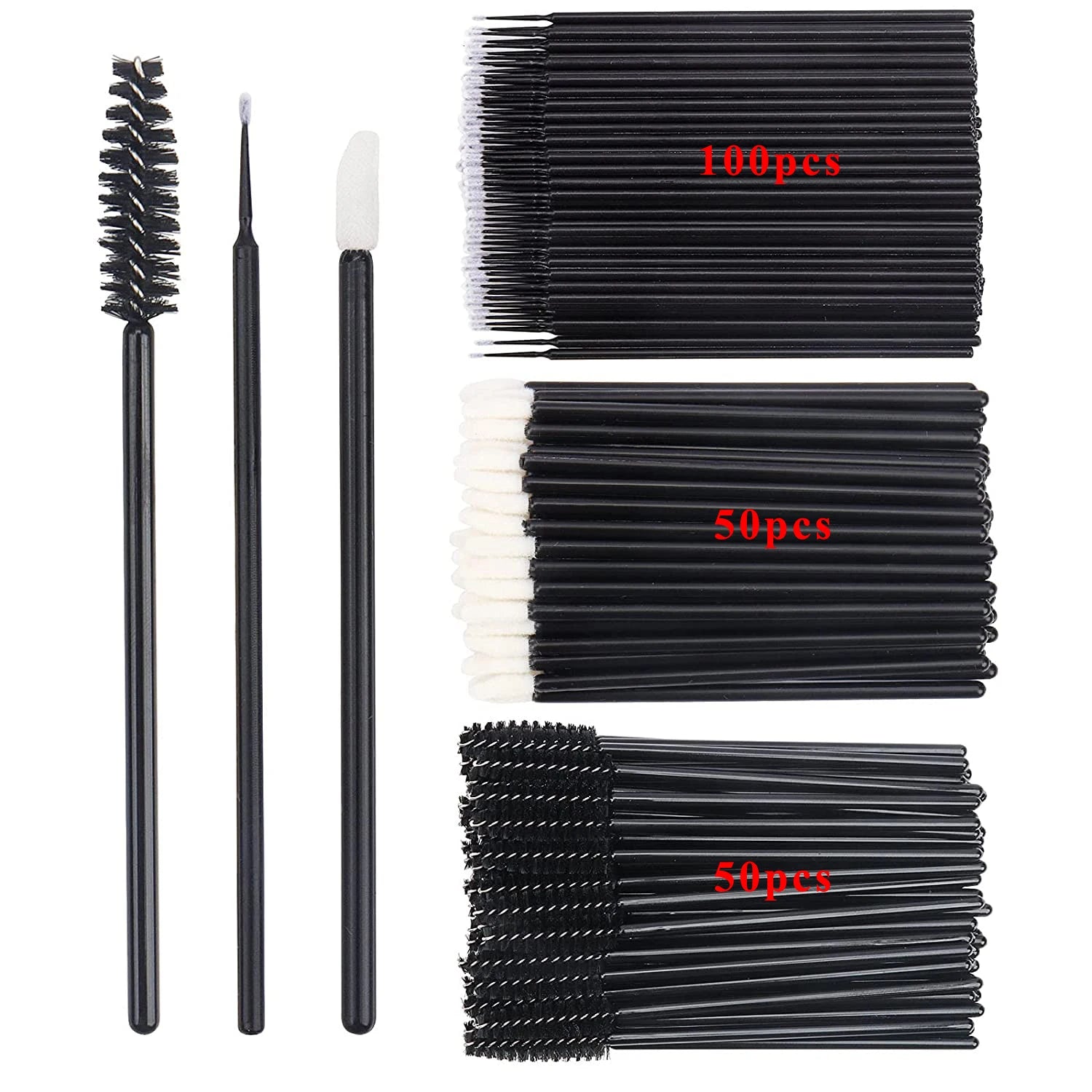 🖌️ Ensemble de 200 pinceaux jetables, baguettes de mascara, pinceaux à lèvres, écouvillon d'applicateur de microbrosse pour extension de cils