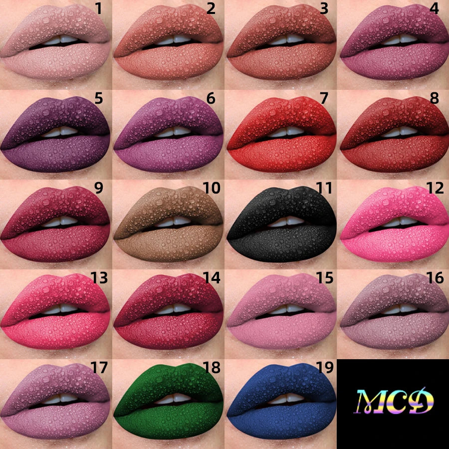💋Lip Gloss Rouge à lèvres liquide 19 couleurs Matte Velvet