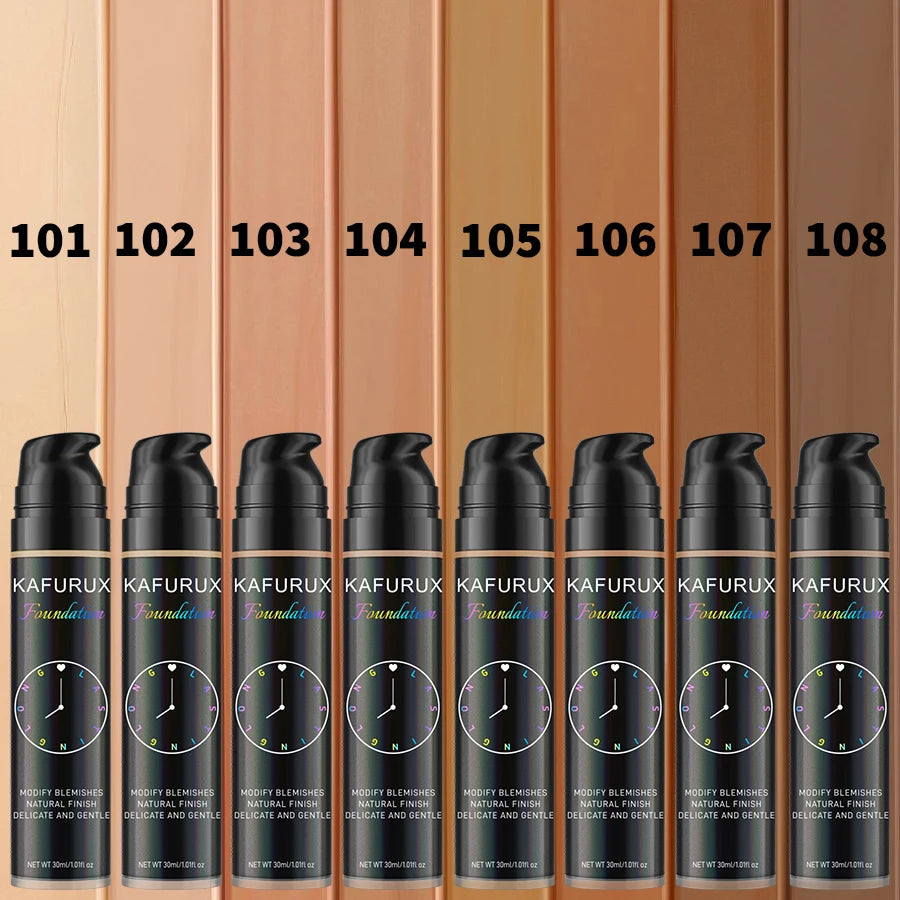 🌿 Ensemble de fond de teint liquide 8 couleurs waterproof