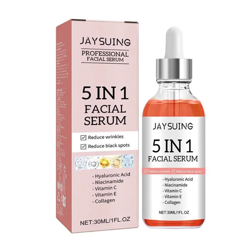 ☀️ 5  en 1  Sérum visage raffermissant Éclaircissant et Hydratant Vitamine C