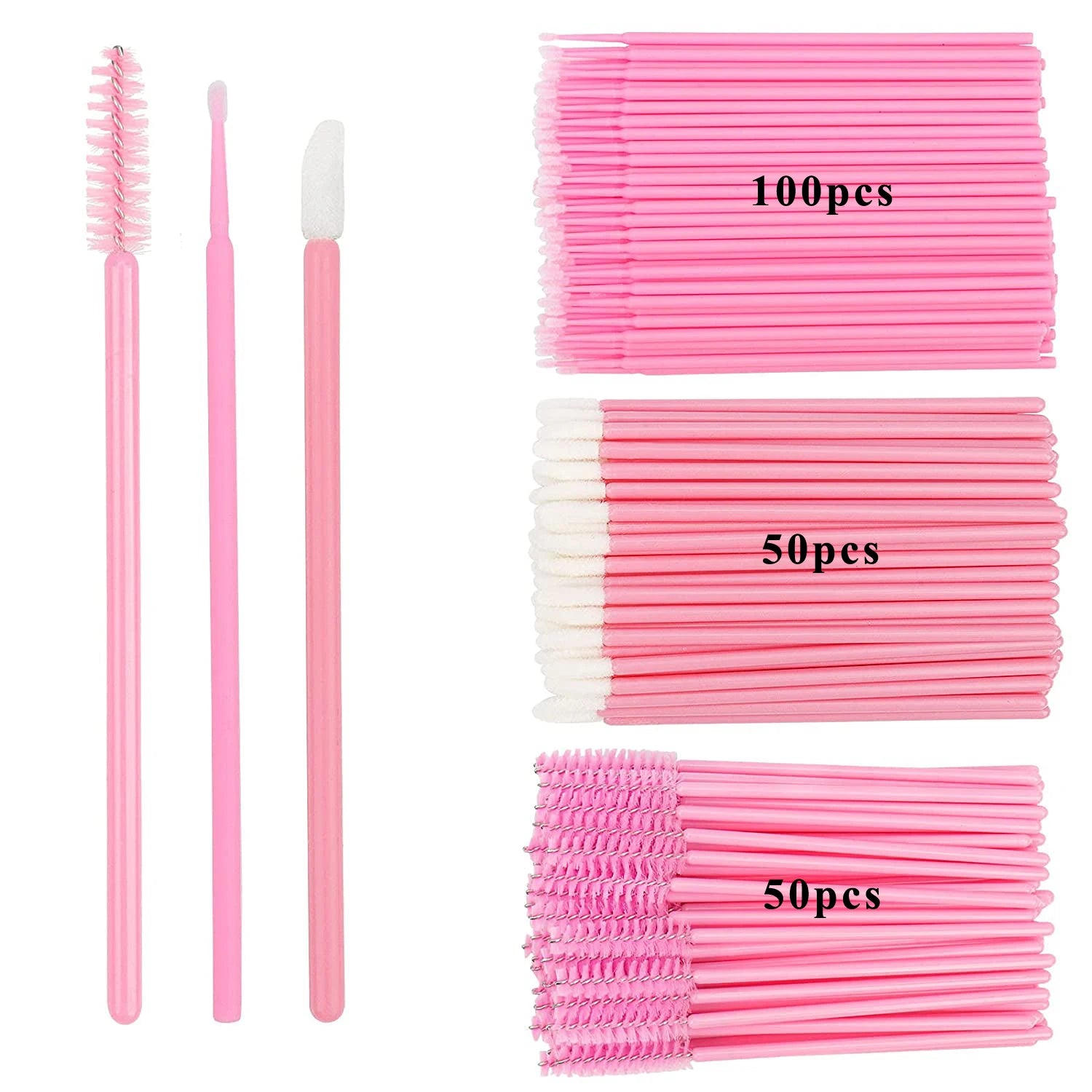 🖌️ Ensemble de 200 pinceaux jetables, baguettes de mascara, pinceaux à lèvres, écouvillon d'applicateur de microbrosse pour extension de cils