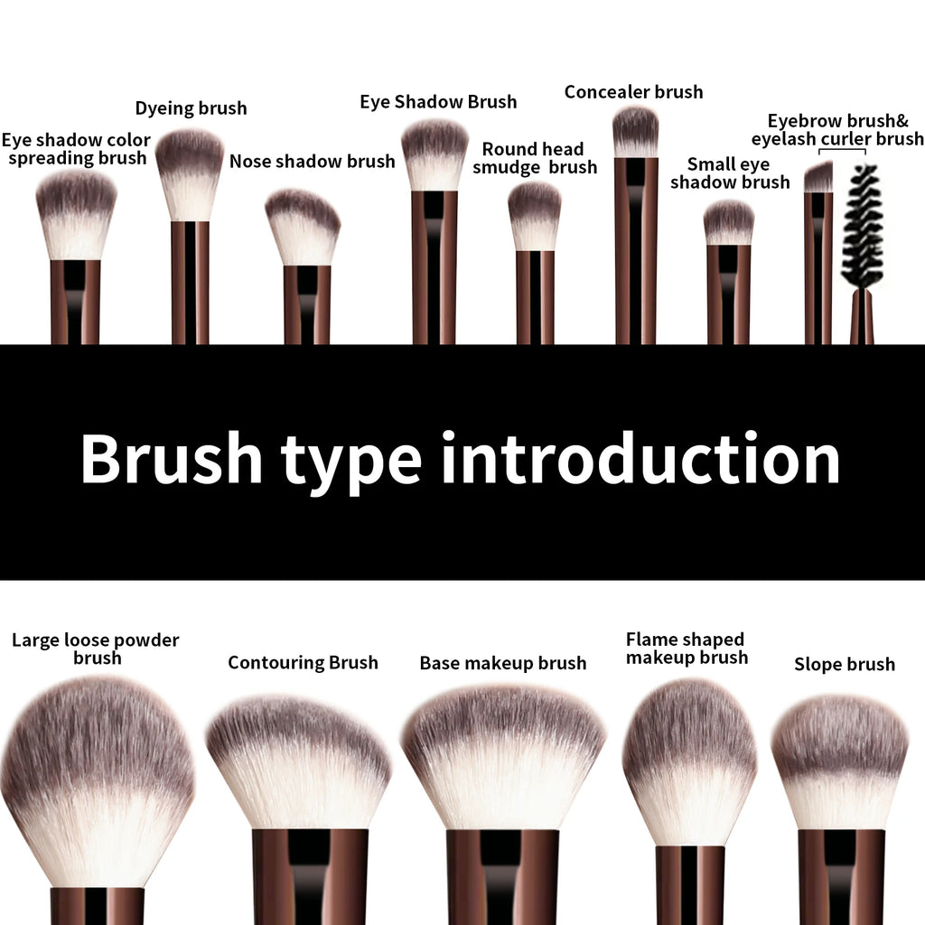 🖌️ Ensemble de pinceaux de maquillage à poils doux 13PcS