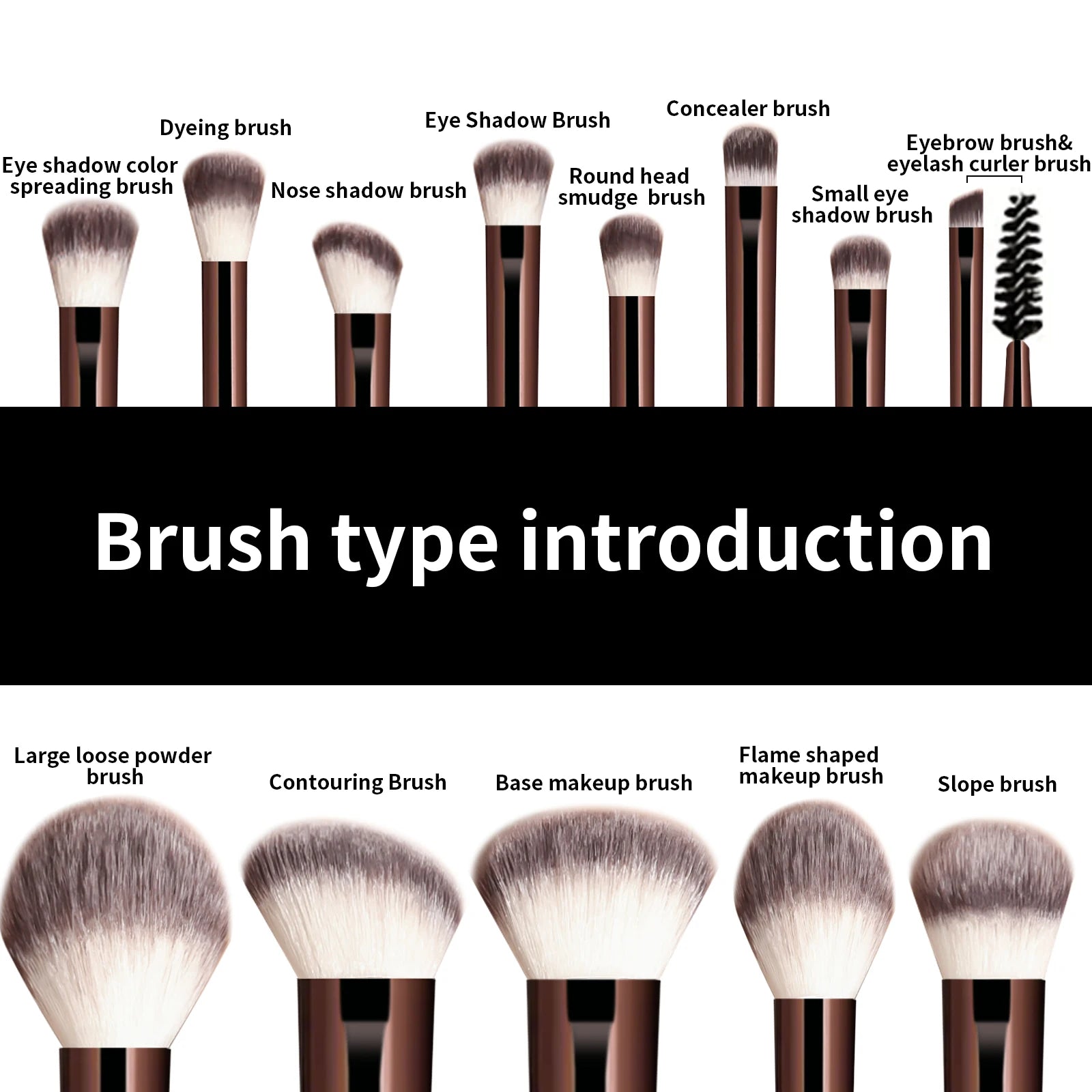 🖌️ Ensemble de pinceaux de maquillage à poils doux 13PcS